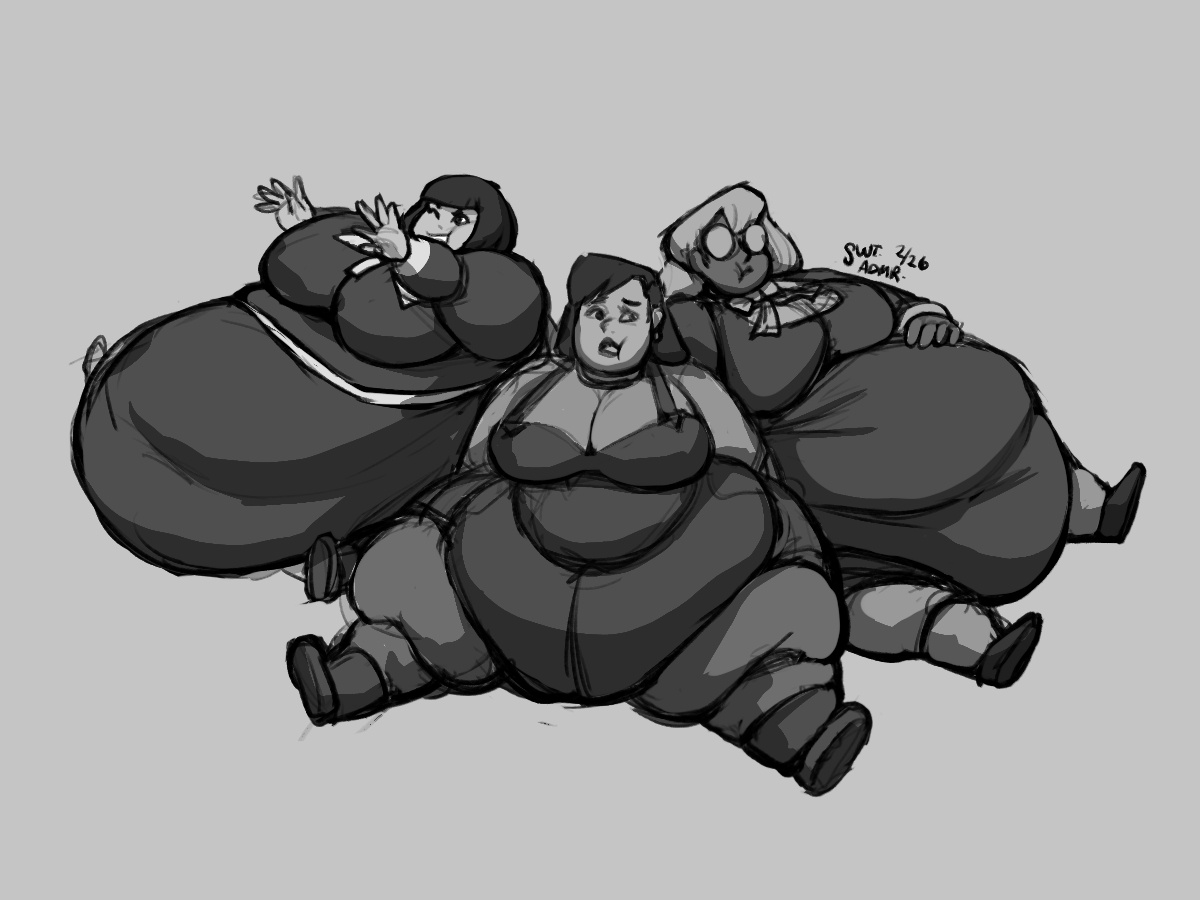 Sketch Request - The Coven, Momo from MHA, and Krystal