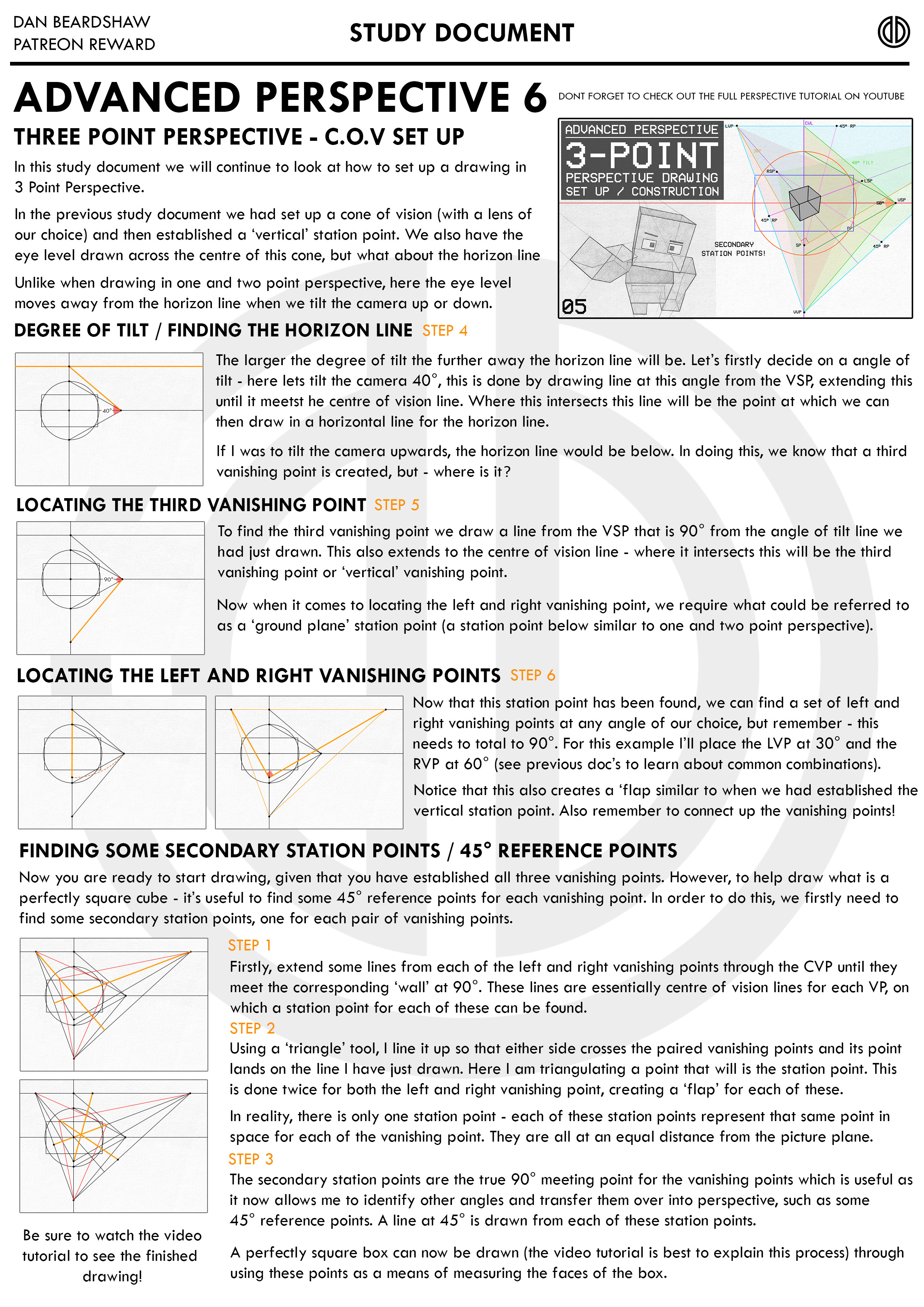 A.P 6 - Three Point Perspective C.O.V Set Up PART 2 (Study Document)