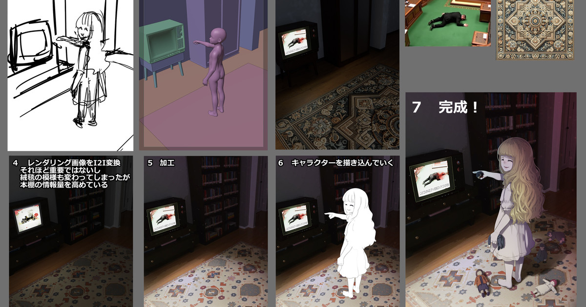 【メイキング】３DとAIを利用した背景
