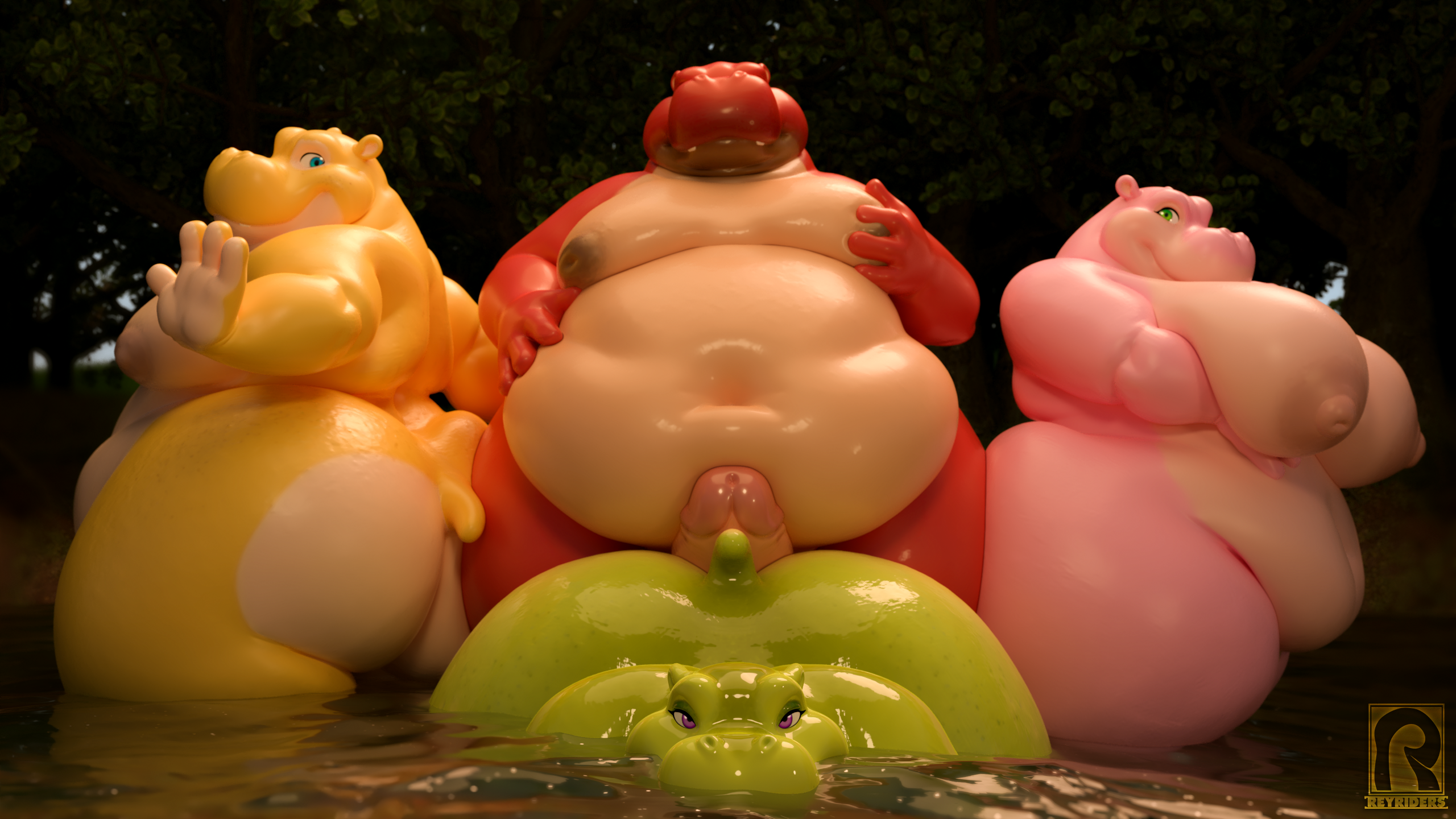 Tranquil Morning Hippos